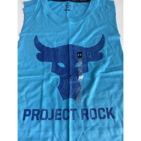 Under Armour UA Project Rock Brahma Bull Muscle Tank Top 1373787-433 Men's Sz L - Picture 2 of 10